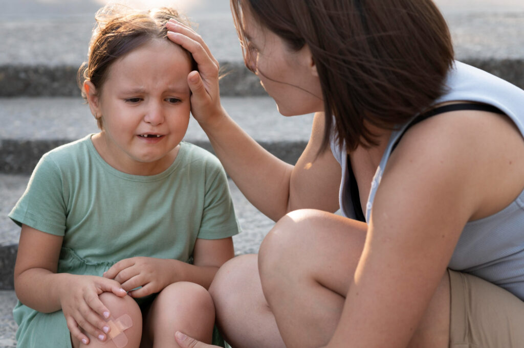 duelo niña llorando con su madre